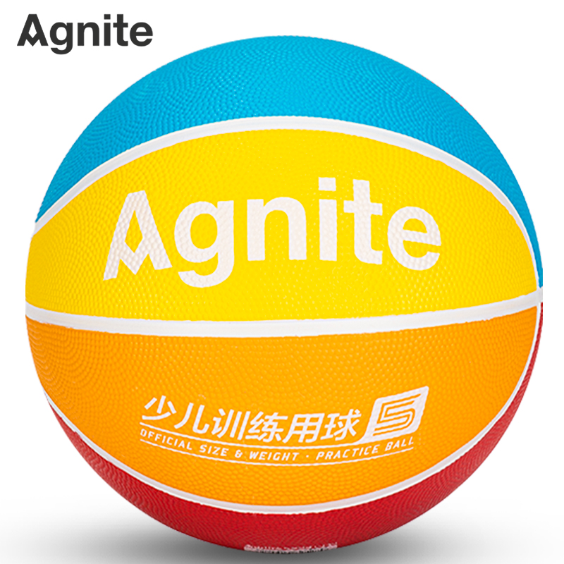 安格耐特F1173_3号拼色橡胶篮球(红色+蓝色+黄色+橙色)(个)