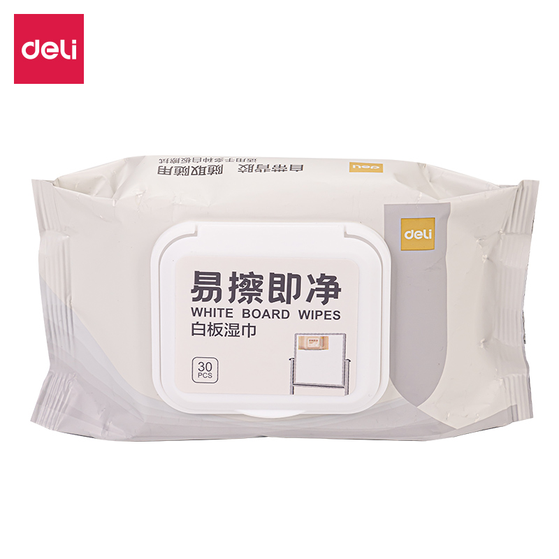 得力LQ100白板湿巾(白色)(30片/包)